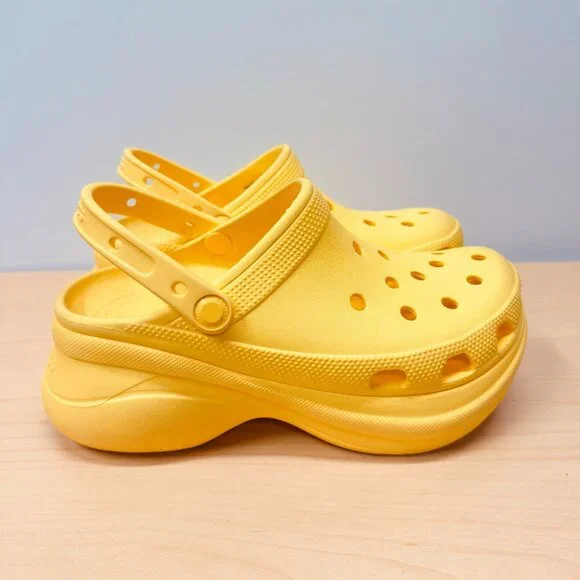 Crocs Classic Bae Platform Clogs, Women's Size 8, Slip-On Comfort Yellow Gold - Picture 2 of 10